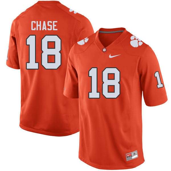 Men's Clemson Tigers T.J. Chase #18 Colloge Orange NCAA Game Football Jersey Official CTD50N5J
