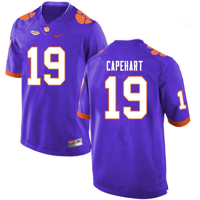 Men's Clemson Tigers DeMonte Capehart #19 Colloge Purple NCAA Game Football Jersey Authentic ZDZ76N6M