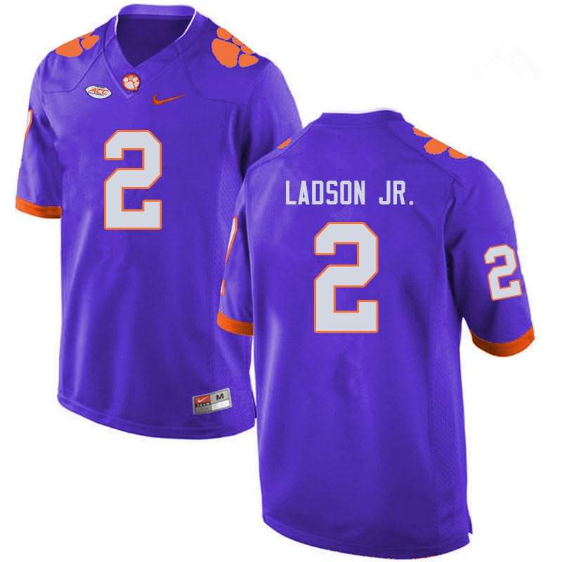 Men's Clemson Tigers Frank Ladson Jr. #2 Colloge Purple NCAA Game Football Jersey Damping PSM42N1K