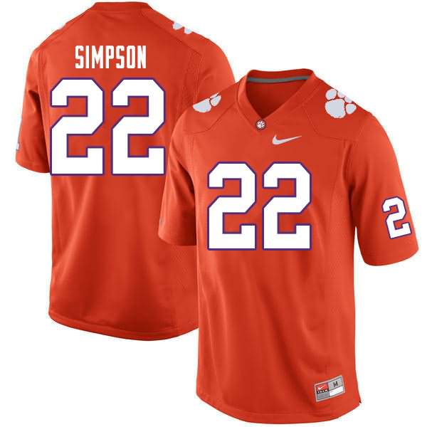 Men's Clemson Tigers Trenton Simpson #22 Colloge Orange NCAA Elite Football Jersey October KVG52N8A