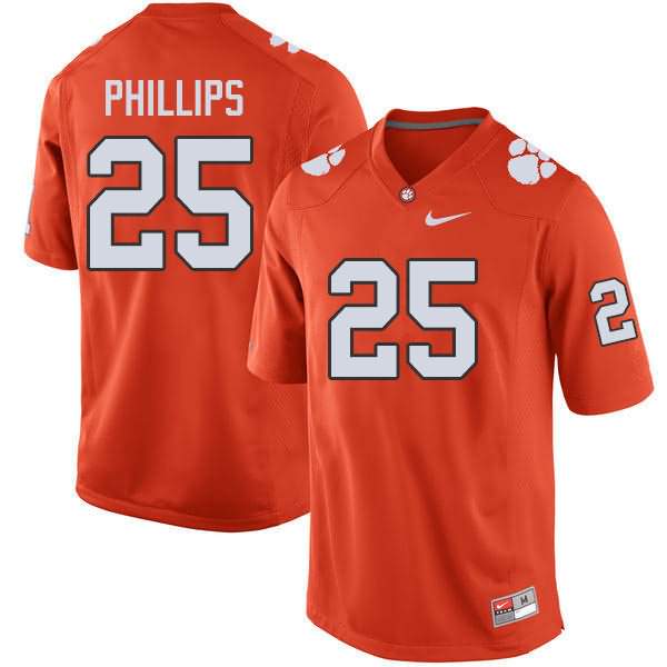 Men's Clemson Tigers Jalyn Phillips #25 Colloge Orange NCAA Elite Football Jersey Increasing NXD24N3A