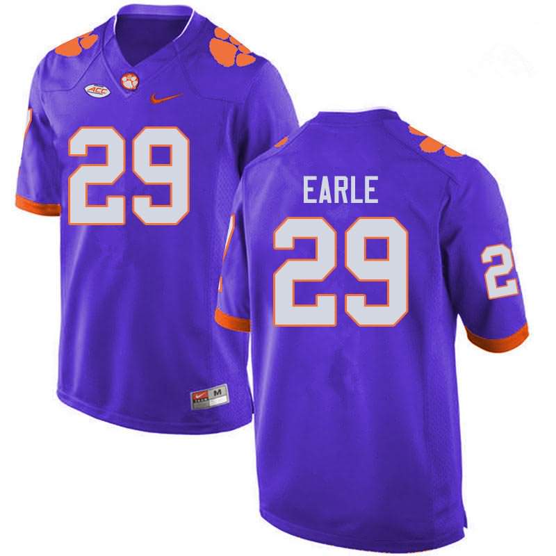 Men's Clemson Tigers Hampton Earle #29 Colloge Purple NCAA Elite Football Jersey Supply YBF50N4F