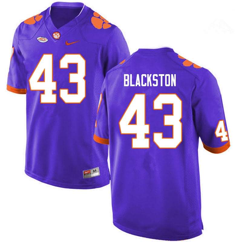 Men's Clemson Tigers Will Blackston #43 Colloge Purple NCAA Elite Football Jersey OG LXD77N5Z