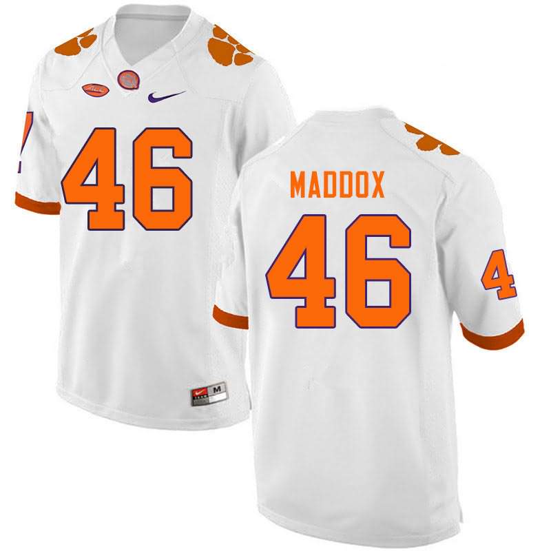 Men's Clemson Tigers Jack Maddox #46 Colloge White NCAA Elite Football Jersey Hot VOV46N6I