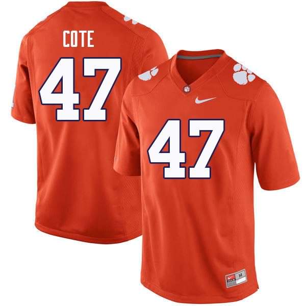 Men's Clemson Tigers Peter Cote #47 Colloge Orange NCAA Elite Football Jersey Supply OTC78N4F