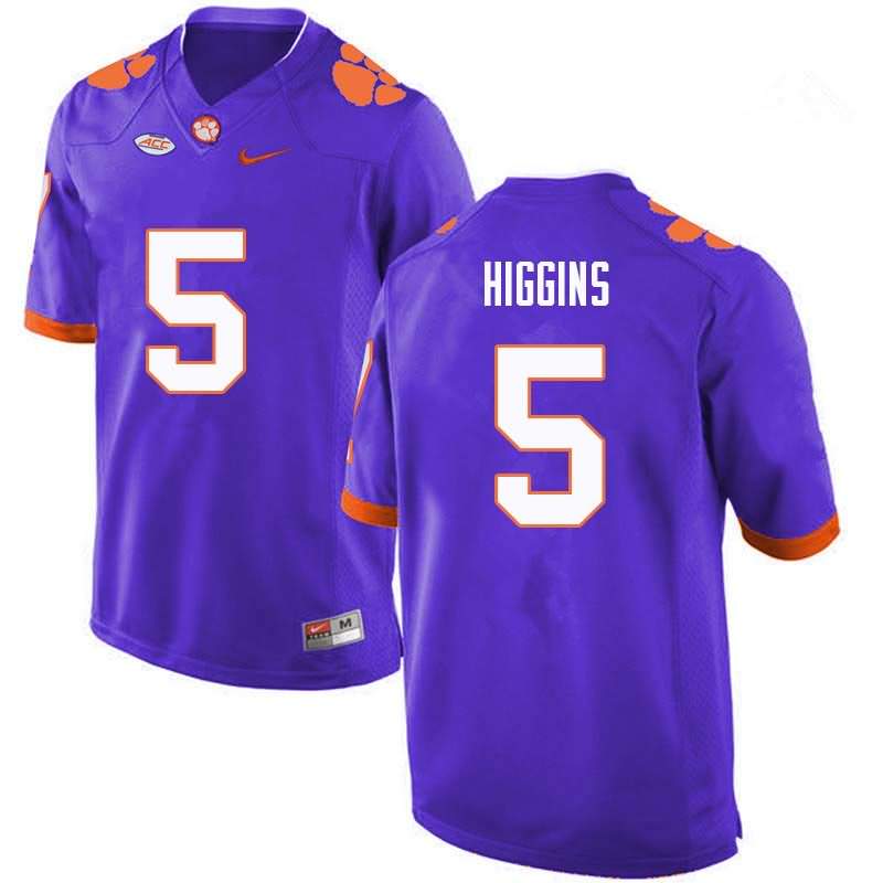 Men's Clemson Tigers Tee Higgins #5 Colloge Purple NCAA Elite Football Jersey June JZE44N7P