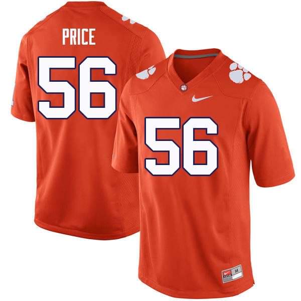 Men's Clemson Tigers Luke Price #56 Colloge Orange NCAA Elite Football Jersey Damping CEH01N2N