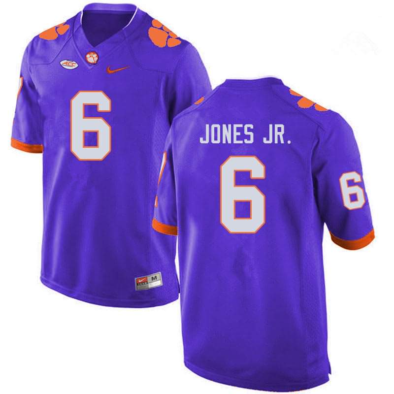 Men's Clemson Tigers Mike Jones Jr. #6 Colloge Purple NCAA Elite Football Jersey July YGM56N5Y