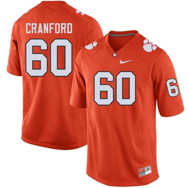 Men's Clemson Tigers Mac Cranford #60 Colloge Orange NCAA Elite Football Jersey Stock JIW43N1J