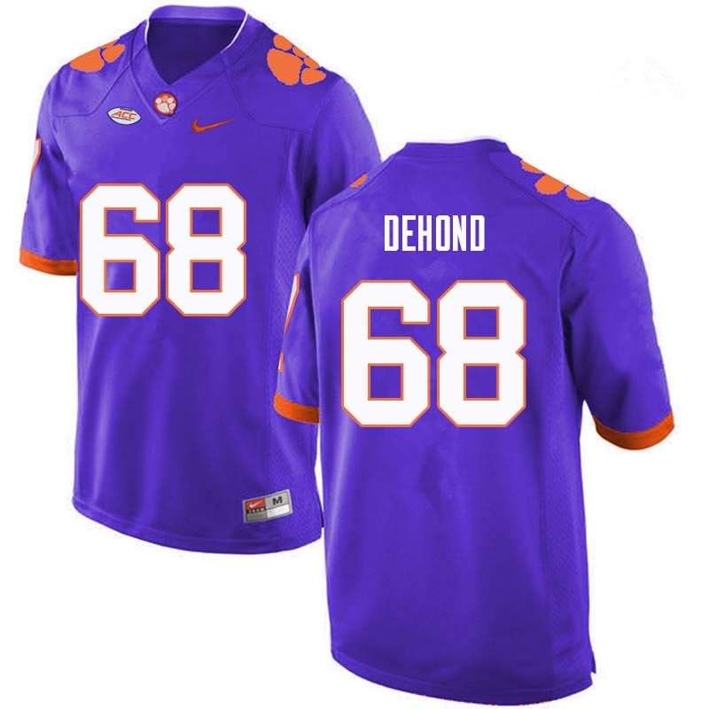 Men's Clemson Tigers Noah DeHond #68 Colloge Purple NCAA Game Football Jersey New Arrival AFJ43N8N