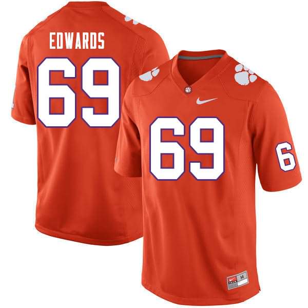 Men's Clemson Tigers Jacob Edwards #69 Colloge Orange NCAA Elite Football Jersey In Stock YTS47N6O