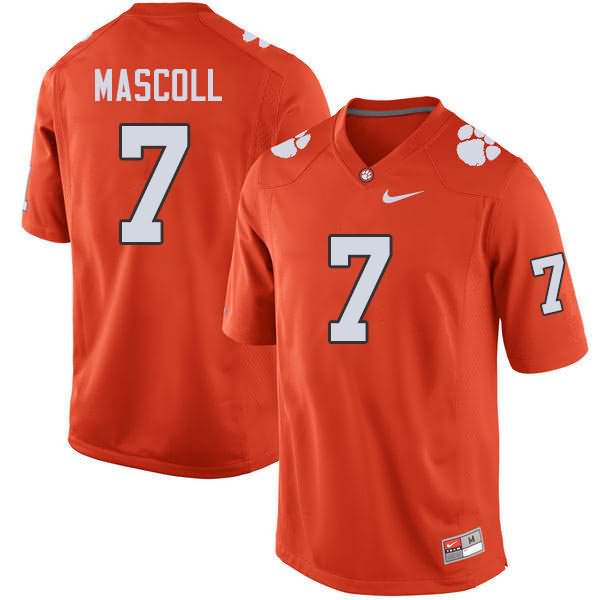 Men's Clemson Tigers Justin Mascoll #7 Colloge Orange NCAA Game Football Jersey Best MUE43N8Q