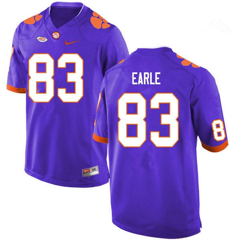 Men's Clemson Tigers Hampton Earle #83 Colloge Purple NCAA Elite Football Jersey Spring URD36N4E