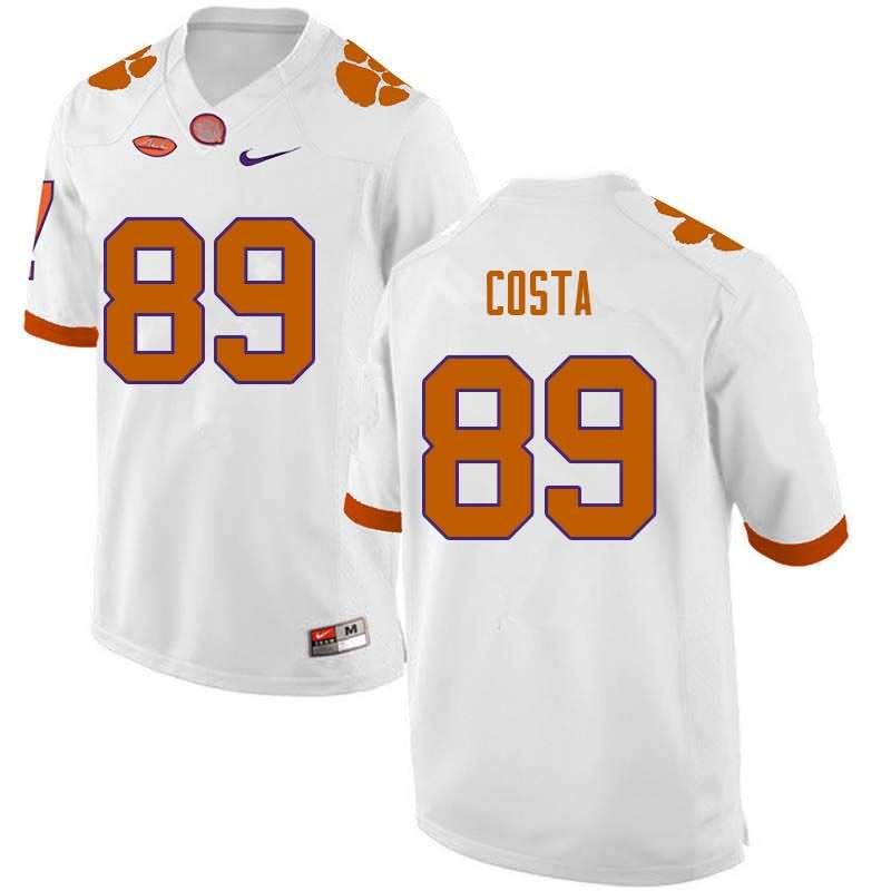 Men's Clemson Tigers Drew Costa #89 Colloge White NCAA Game Football Jersey Designated UZB72N8W