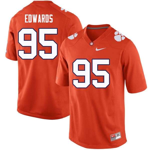 Men's Clemson Tigers James Edwards #95 Colloge Orange NCAA Game Football Jersey February MVE25N2G