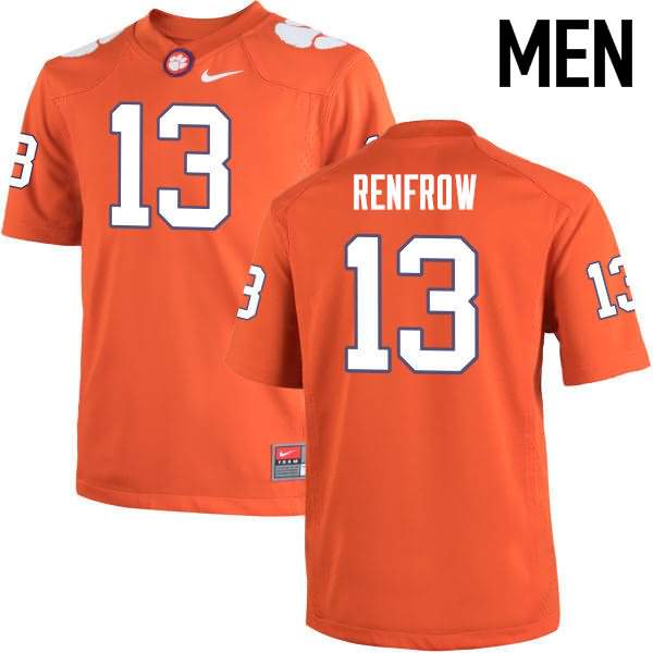 Men's Clemson Tigers Hunter Renfrow #13 Colloge Orange NCAA Elite Football Jersey Summer WKA84N6K