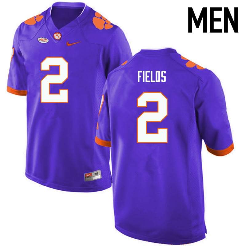 Men's Clemson Tigers Mark Fields #2 Colloge Purple NCAA Elite Football Jersey June XMZ35N4E