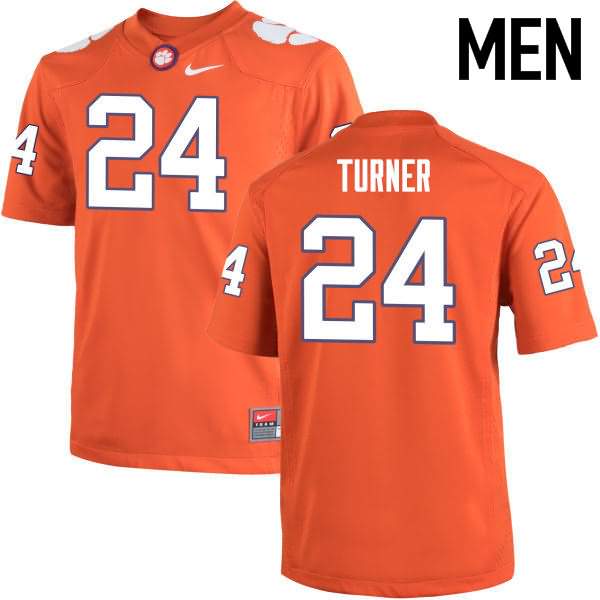 Men's Clemson Tigers Nolan Turner #24 Colloge Orange NCAA Game Football Jersey Real HOG71N6S