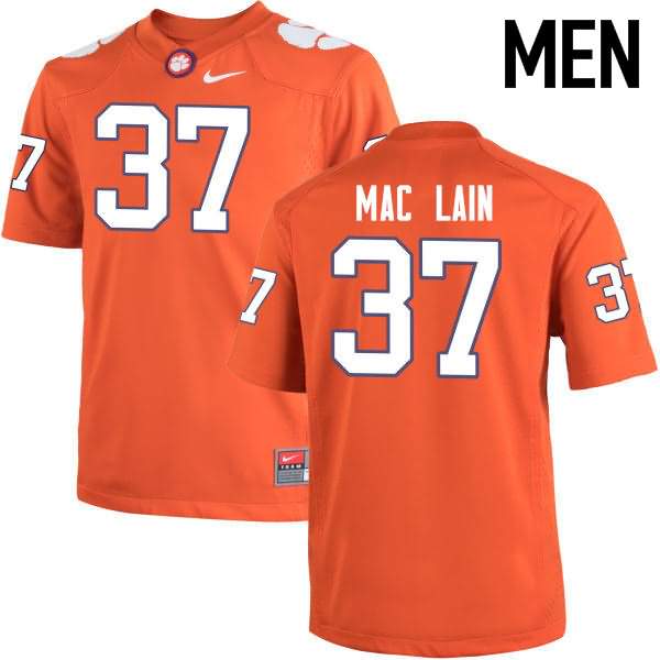 Men's Clemson Tigers Ryan Mac Lain #37 Colloge Orange NCAA Elite Football Jersey ventilation RAW01N2J
