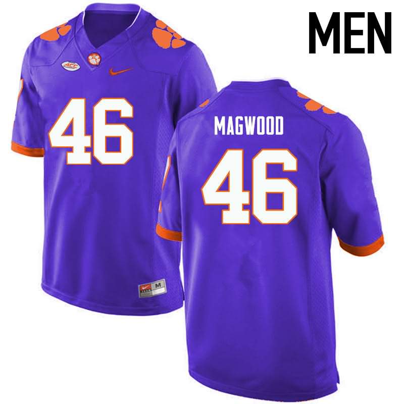 Men's Clemson Tigers Jarvis Magwood #46 Colloge Purple NCAA Elite Football Jersey Supply OYV78N2Y