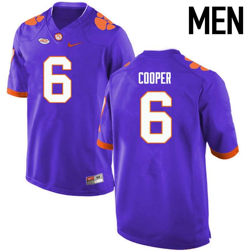 Men's Clemson Tigers Zerrick Cooper #6 Colloge Purple NCAA Game Football Jersey Fashion ZXX01N8Q