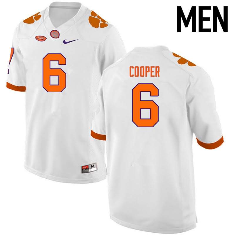 Men's Clemson Tigers Zerrick Cooper #6 Colloge White NCAA Game Football Jersey September AKB45N5M
