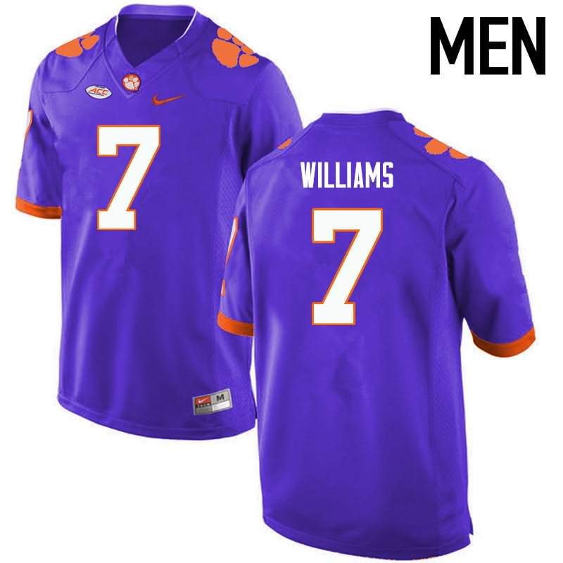 Men's Clemson Tigers Mike Williams #7 Colloge Purple NCAA Game Football Jersey April LEH68N4W