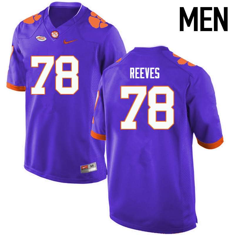 Men's Clemson Tigers Chandler Reeves #78 Colloge Purple NCAA Game Football Jersey Online XDY25N4B