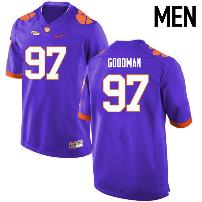 Men's Clemson Tigers Malliciah Goodman #97 Colloge Purple NCAA Elite Football Jersey May NBH47N4F