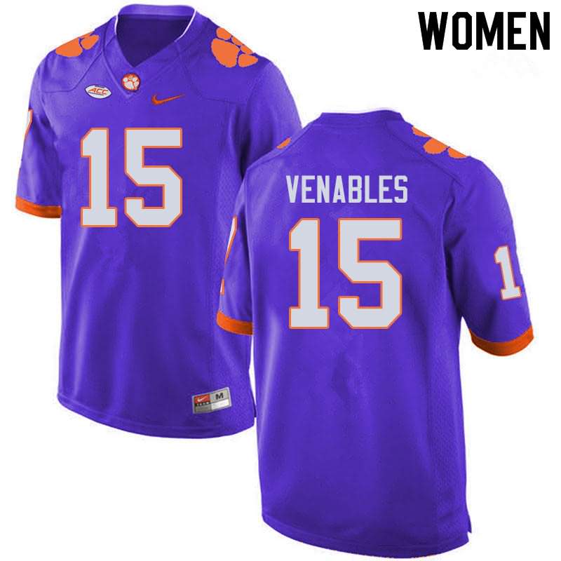 Women's Clemson Tigers Jake Venables #15 Colloge Purple NCAA Elite Football Jersey Online QBU72N4I