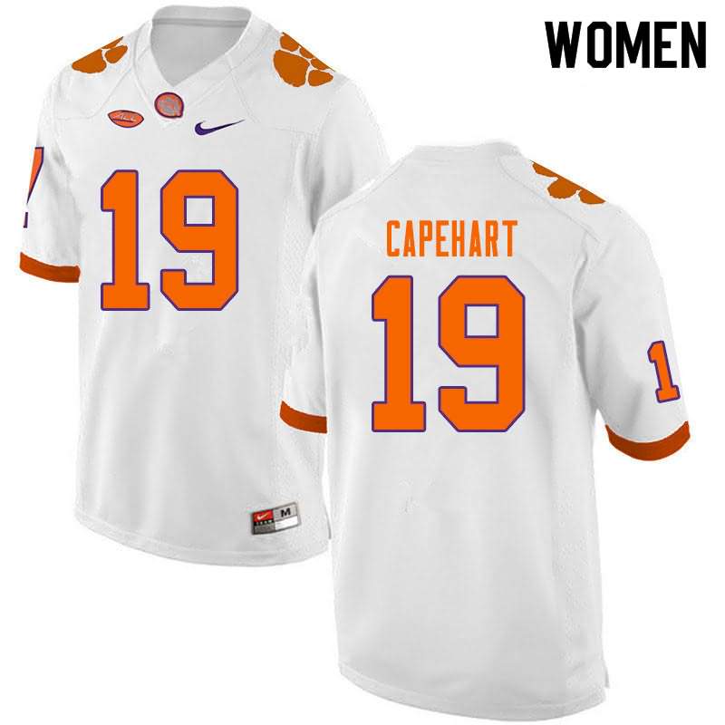 Women's Clemson Tigers DeMonte Capehart #19 Colloge White NCAA Game Football Jersey Top Deals OBT02N8H