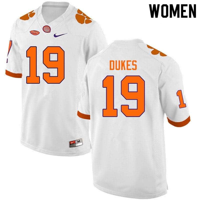Women's Clemson Tigers Michel Dukes #19 Colloge White NCAA Game Football Jersey Supply WEK06N2S