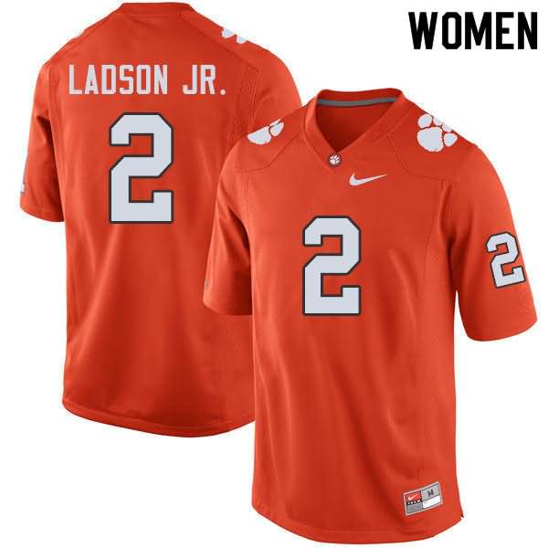 Women's Clemson Tigers Frank Ladson Jr. #2 Colloge Orange NCAA Game Football Jersey Stability RIT00N5I