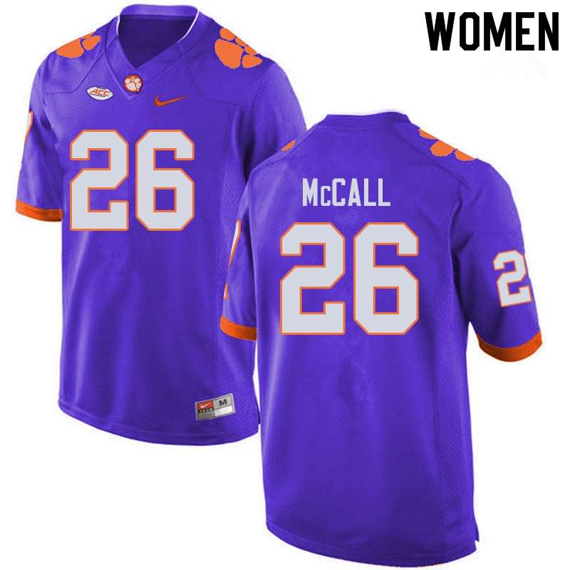 Women's Clemson Tigers Jack McCall #26 Colloge Purple NCAA Game Football Jersey Super Deals FNA81N1W