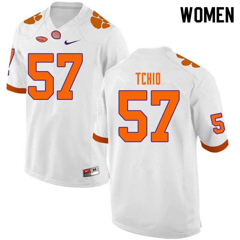 Women's Clemson Tigers Paul Tchio #57 Colloge White NCAA Elite Football Jersey Special OND08N8N