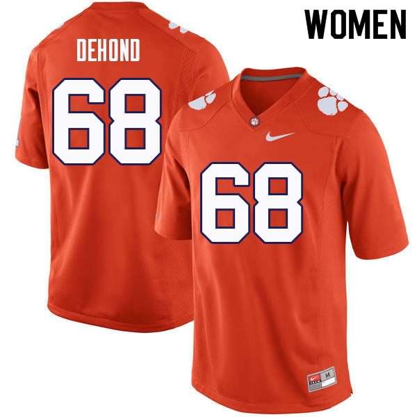 Women's Clemson Tigers Noah DeHond #68 Colloge Orange NCAA Elite Football Jersey July ENX46N4E