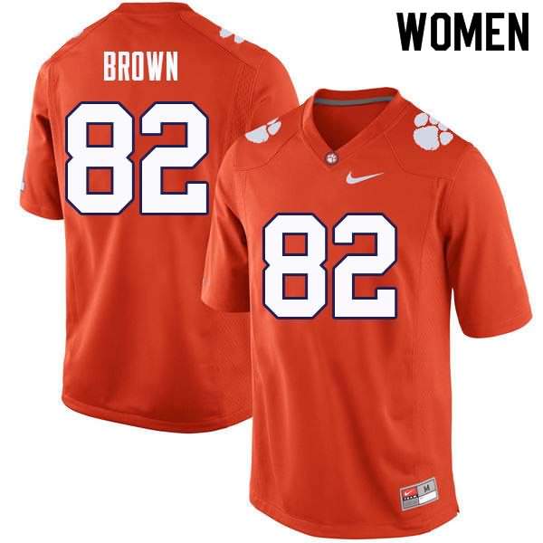 Women's Clemson Tigers Will Brown #82 Colloge Orange NCAA Game Football Jersey Holiday XJR78N1J