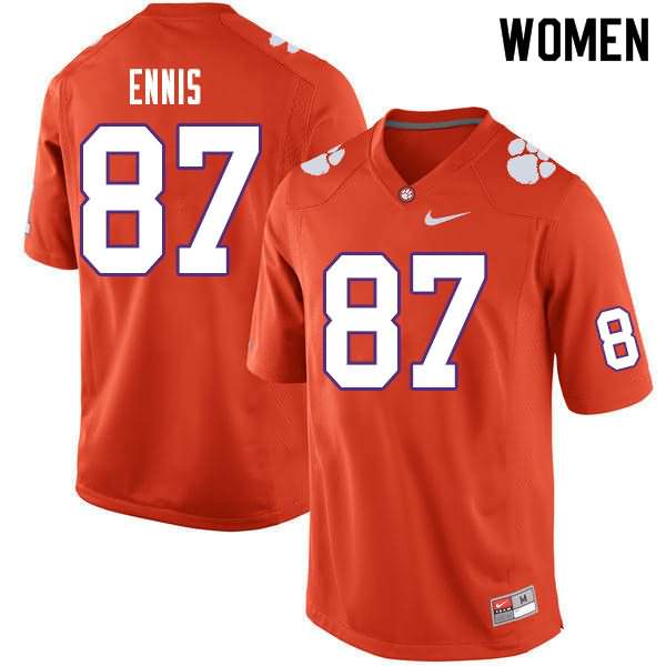 Women's Clemson Tigers Sage Ennis #87 Colloge Orange NCAA Elite Football Jersey New Release ICA21N8O