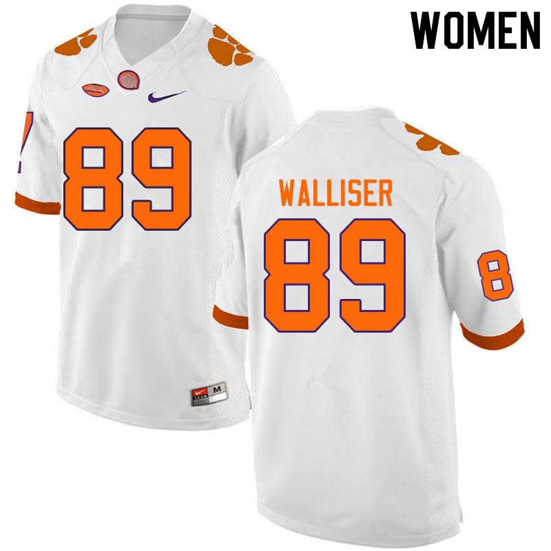 Women's Clemson Tigers Tristan Walliser #89 Colloge White NCAA Elite Football Jersey June QQV00N4Y