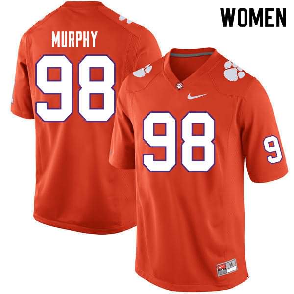 Women's Clemson Tigers Myles Murphy #98 Colloge Orange NCAA Game Football Jersey Jogging LPD26N6V
