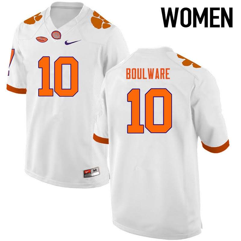 Women's Clemson Tigers Ben Boulware #10 Colloge White NCAA Game Football Jersey New Release PDE83N2A