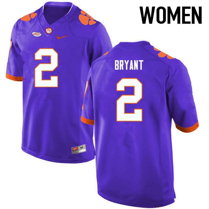 Women's Clemson Tigers Kelly Bryant #2 Colloge Purple NCAA Elite Football Jersey Customer UAM25N2F