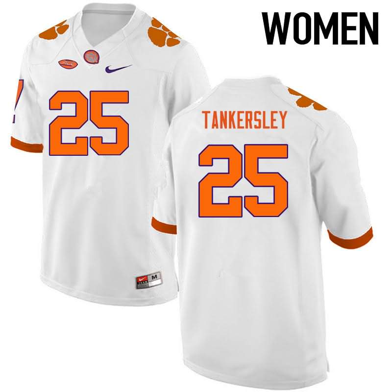 Women's Clemson Tigers Cordrea Tankersley #25 Colloge White NCAA Game Football Jersey Official DMM81N2E