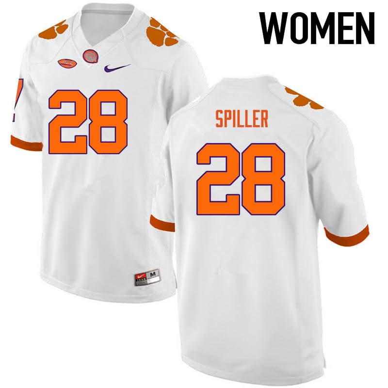 Women's Clemson Tigers CJ Spiller #28 Colloge White NCAA Elite Football Jersey Outlet VHJ46N3R