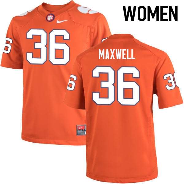 Women's Clemson Tigers Byron Maxwell #36 Colloge Orange NCAA Game Football Jersey Trade UIW40N2S