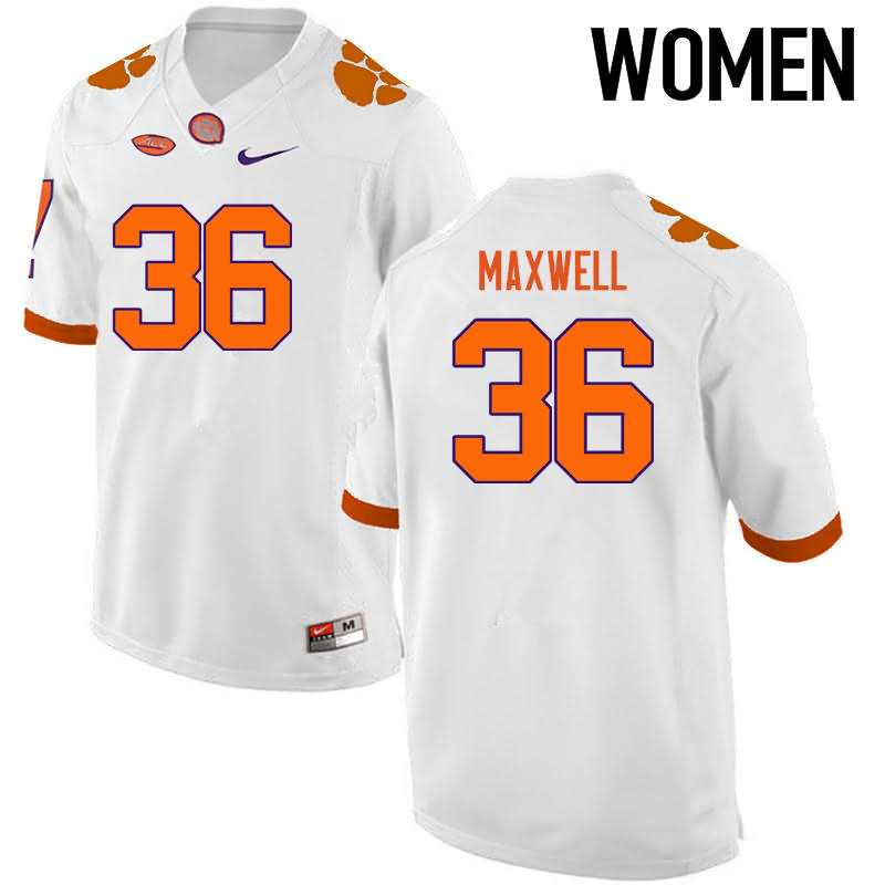 Women's Clemson Tigers Byron Maxwell #36 Colloge White NCAA Game Football Jersey Fashion VIG04N6Y
