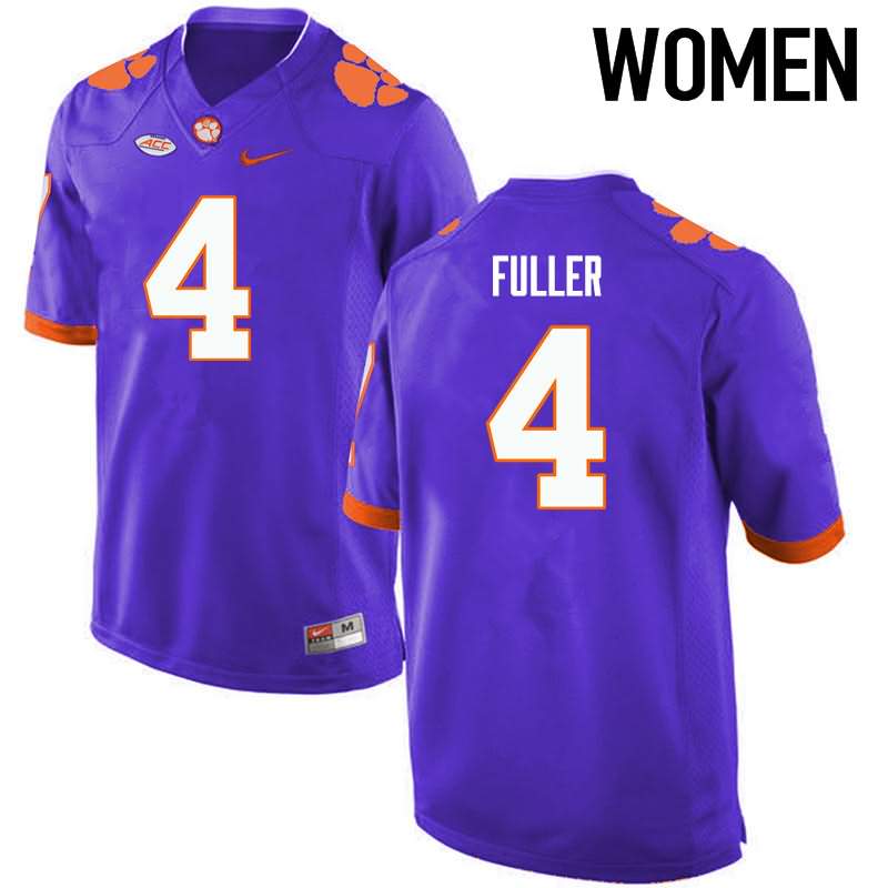Women's Clemson Tigers Steve Fuller #4 Colloge Purple NCAA Elite Football Jersey ventilation EHT74N3N