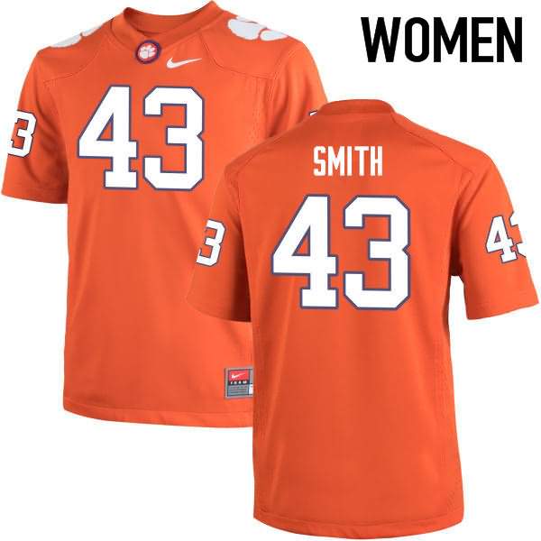 Women's Clemson Tigers Chad Smith #43 Colloge Orange NCAA Elite Football Jersey ventilation IQL14N1C