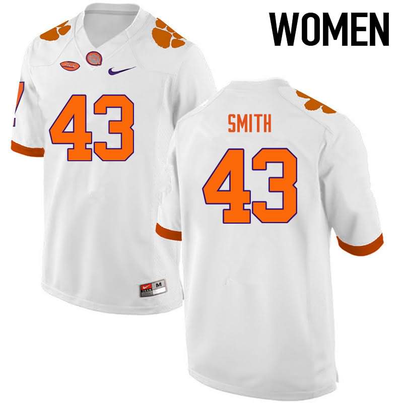 Women's Clemson Tigers Chad Smith #43 Colloge White NCAA Elite Football Jersey Pure WNI14N6F