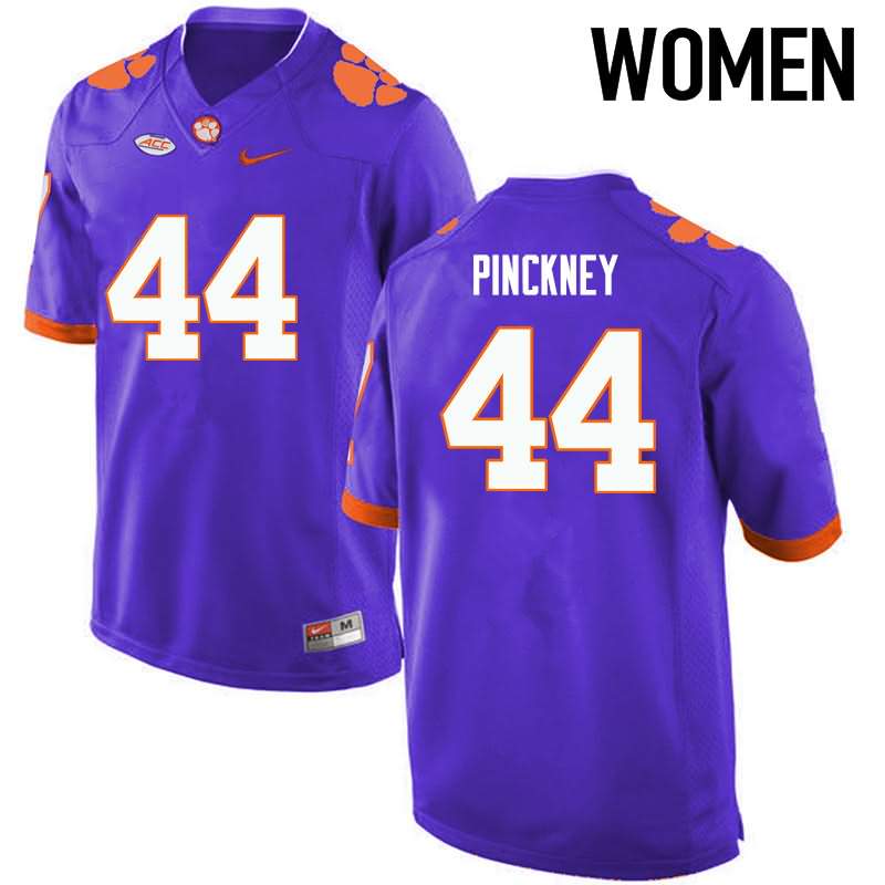 Women's Clemson Tigers Nyles Pinckney #44 Colloge Purple NCAA Elite Football Jersey Outlet QTF86N4T